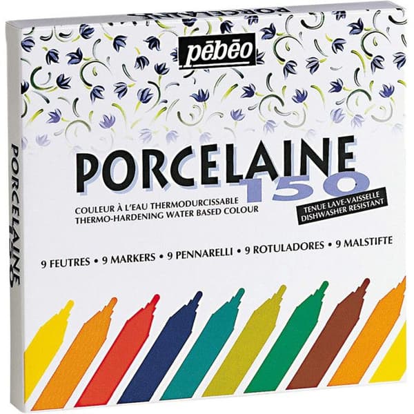 Porcelaintuscher - Pébéo - P150 - 9 st - Spets 1,2 mm - Blandat