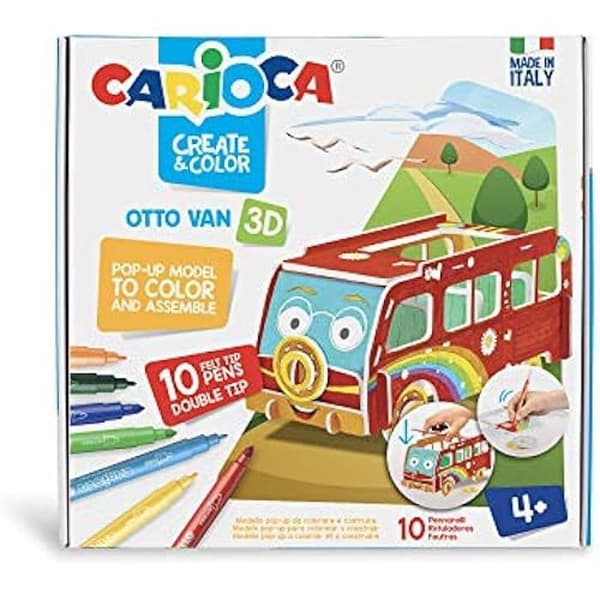 Markers - CARIOCA - Otto Van - 10 Super Washable Markers - Double-Ended Tip - Multicolor