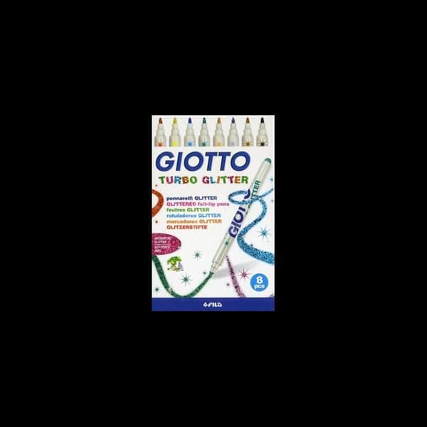 Glittermarkörer - GIOTTO - Turbo Glitter - 8 färger - 10 stycken - Blockerad spets
