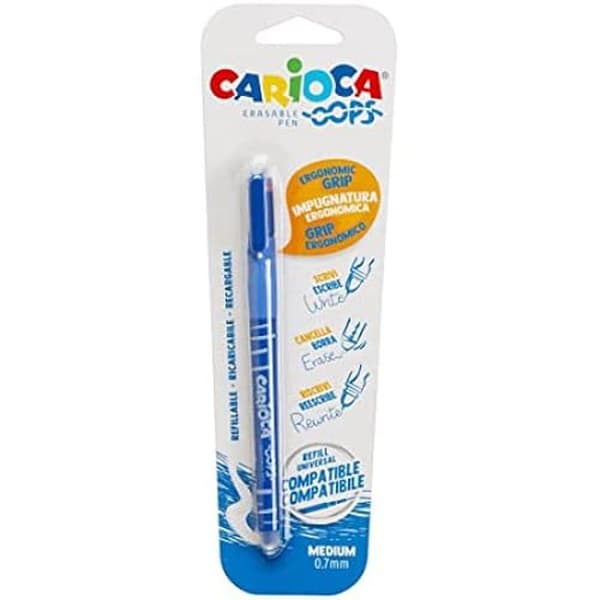 Stift med raderbar bläck - CARIOCA - Oops - Termosensibelt bläck - Dubbel suddgummi - Ergonomiskt handtag