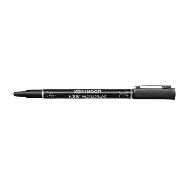 KOH-I-NOOR PROFESSIONAL Fiber Fineliner svart pigmenterat bläck 0,5 mm förpackning om 10 st