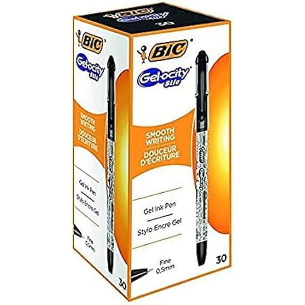 Bic Gel-ocity Gel Pens - Förpackning om 30 - Svart - Fine Point