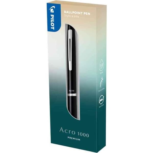 Kulspetspenna - PILOT - ACRO 1000 PREMIUM - Fina - Silver - Rechargable