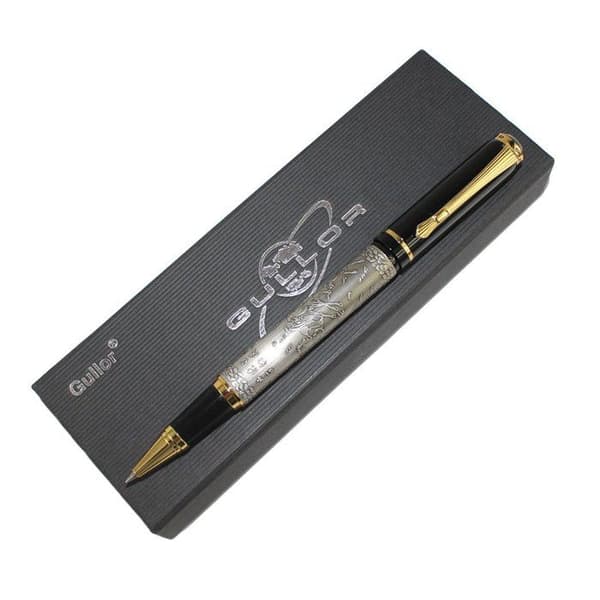 Stylo - pen set - Gullor refill - 507H-BP - Kinesisk rullande kulpenna med presentförpackning - Silver