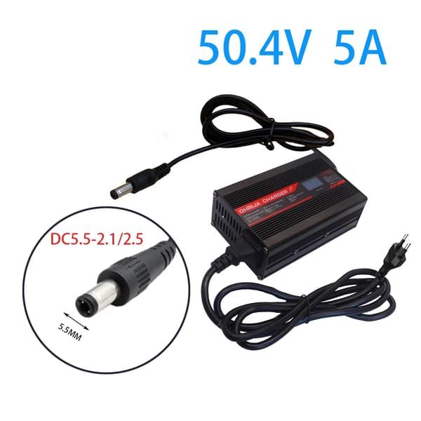 50,4V Lithium-Ion Batterioplader, 5A Udgange Strøm, Flere Beskyttelsesfunktioner,DC5.5-2.5, EU-220V