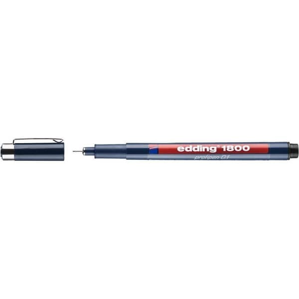 Förpackning med 10 fineliner 1800 svart med fin spets (0,3) 0,35 mm