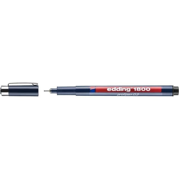 Förpackning med 10 fineliner 1800 svart med fin spets (0,3) 0,35 mm