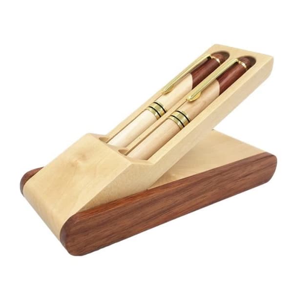 Pennsats - Rosewood - Reservoar- och kulspetspenna - Brun färg - Påfyllningsbar - Fin spets