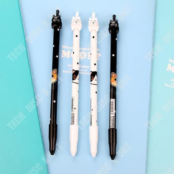 TD® Kontorspapper tecknad svans katt neutral penna student special signaturpenna 0,38 mm svart kärna vattenpenna 4 st