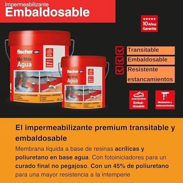 Impermeabiliserande - FISCHER - Terracote 15L - Plattläggningsbar - 564134