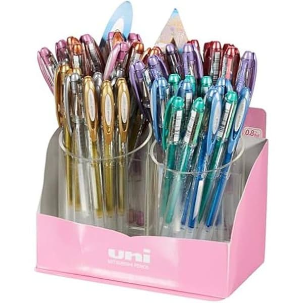 Stylo - UNI-BALL - UM-120 Signo - 0,7 mm - Gelbläck - 48 metalliska färger