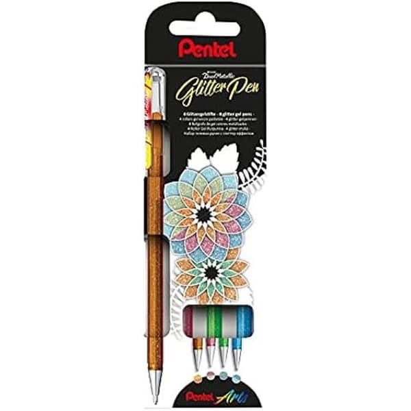 Gelbläckpenna - PENTEL - K110-4DM - Metallicfärger - Glittrande effekter - 0,5 mm