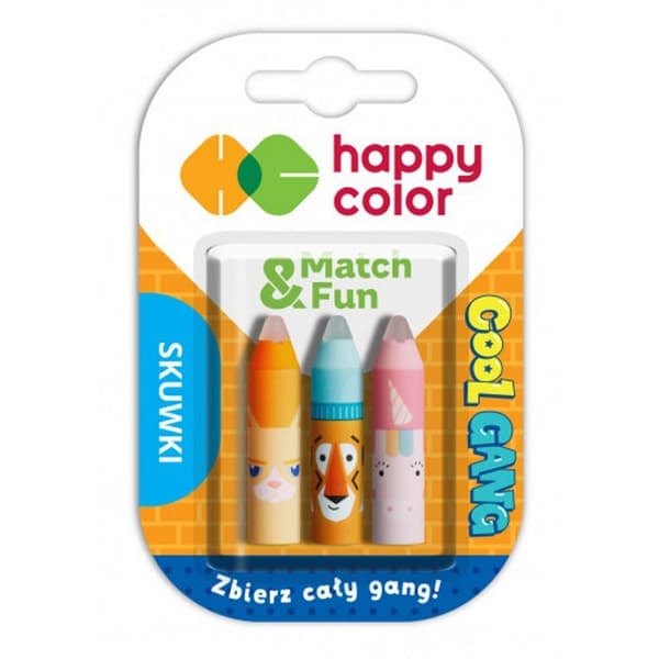 Kepsar för raderbar penna 3 st. Cool Gang Happy Color