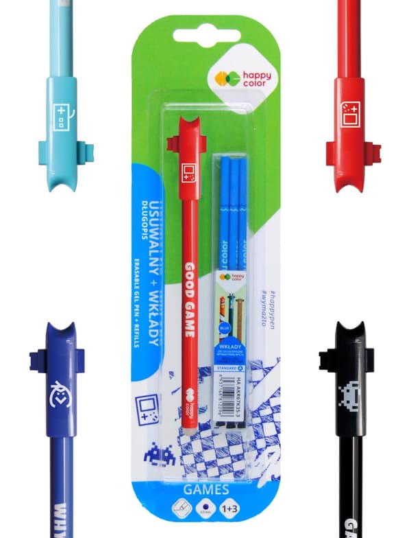 Raderbar penna + Games refills blister Happy Color
