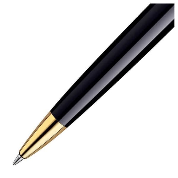 WATERMAN Hemisphere kulspetspenna, glänsande svart, gyllene dekor, blå refill, presentförpackning