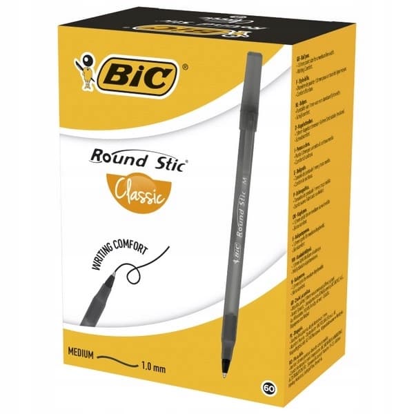 BIC RUNDSTÄCK KONTORS BULSPÄNNA SVART 60st