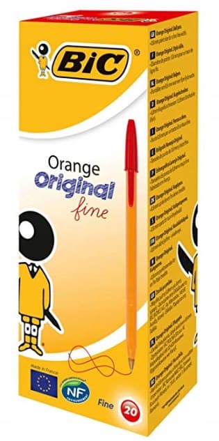 BIC Office Kuglepen Orange Rød 0,8mm - 20 stk Sæt