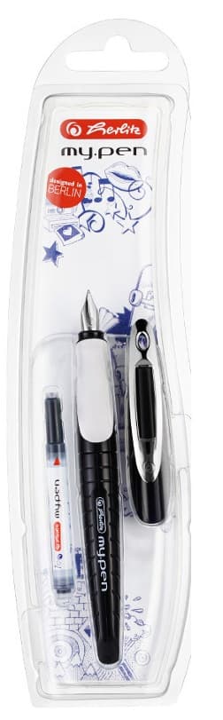 Herlitz My Pen L Fyldepen venstrehåndet sort/hvid 10999803