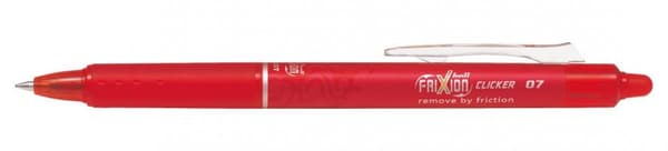 Pilot Frixion Clicker Automatisk Kulspetspenna Röd 0.7 Med Eraser BLRT-FR7-R