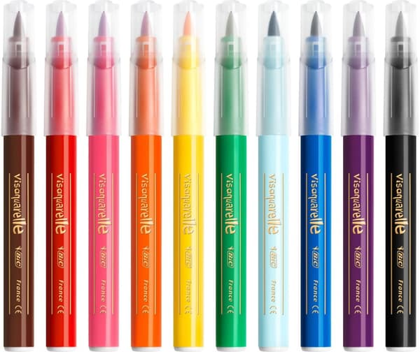Penselmarkører BIC KIDS Visaquarelle 10 farver