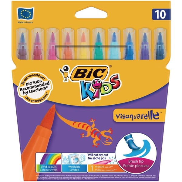 Penselmarkører BIC KIDS Visaquarelle 10 farver