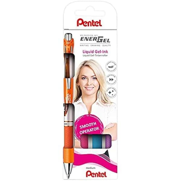 Stylo Gel - PENTEL - BL77-4COL - 0,35 mm - 4 Assorterade Färger - Tryckmekanism