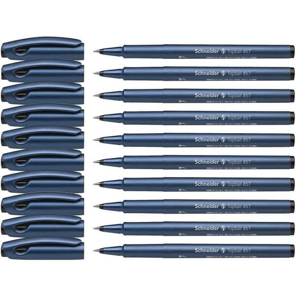 Förpackning med 10 Topball 857 06 svarta bläckpennor