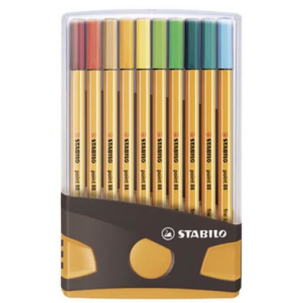Filt - STABILO - Point 88 - ColorParade av 20 - Grå/Orange - Blandat