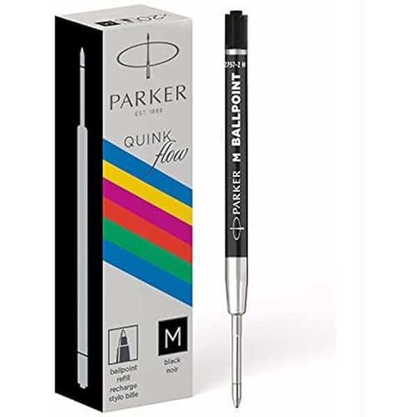 Rekningar för bläckpenna - PARKER - QUINKflow - Medelspets - Svart bläck - Paket om 20