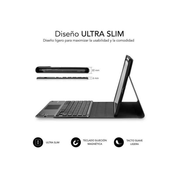 SUBBLIM Bakgrundsbelyst tangentbordsfodral KEYTAB Pro BT TOUCHPAD iPad 10.9″ 10:e Gen.