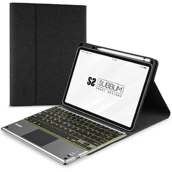SUBBLIM Bakgrundsbelyst tangentbordsfodral KEYTAB Pro BT TOUCHPAD iPad 10.9″ 10:e Gen.