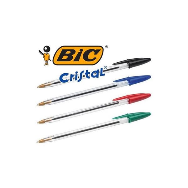 Kulspetspenna - BIC - Crystal Medium - Färg blå - Linjebredd M - Transparent handtag