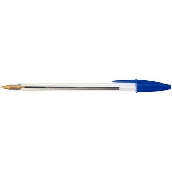 Kulspetspenna - BIC - Crystal Medium - Färg blå - Linjebredd M - Transparent handtag