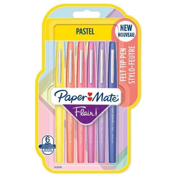 Flair PASTELL filtpenna, blister med 6 st