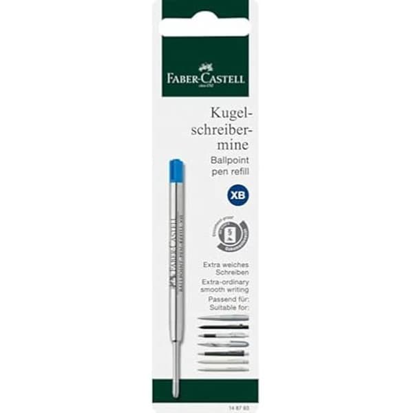 Påfyllning för kulpenna - FABER-CASTELL - 148793 - Pack om 5 - Blått bläck - Medium spets
