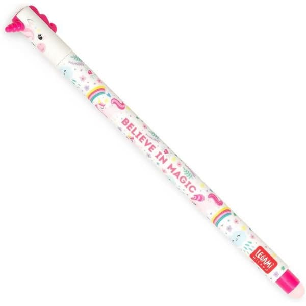 Raderbar gel bläckpenna - Legami - Enhörning - 0,7 mm - Rosa bläck - Raderbar