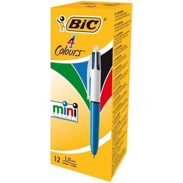 Bic Mini kulspetspenna 4 färger - Paket med 12 st