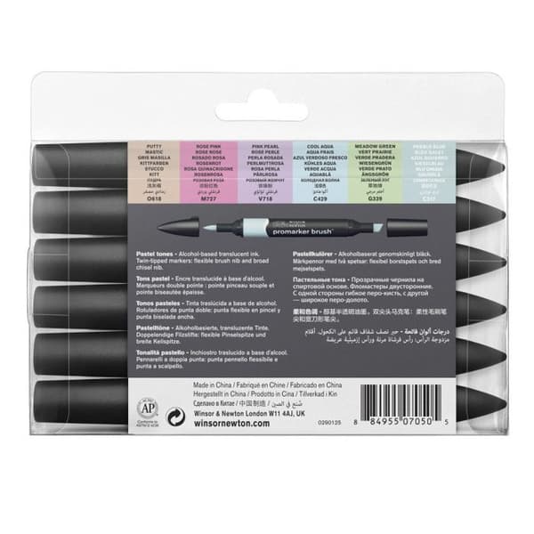 Paket med 6 Promaker Pastellpennor - Winsor och Newton