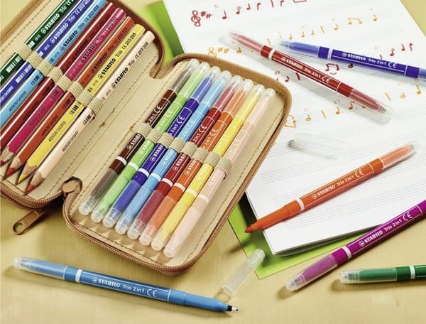 Stabilo Markers - 223/46 - Set med 10 Trio 2in1 Markers och penna 2 i 1 Svart