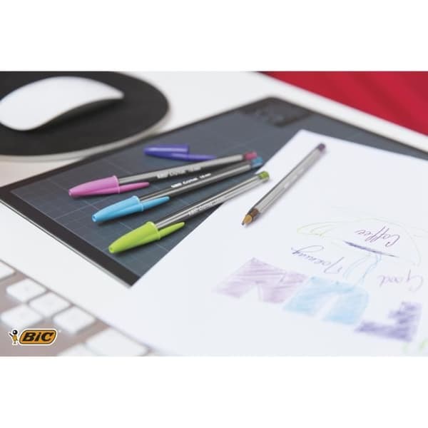 BIC Cristal Multicolour Kulspetspennor Broad Point (1,6 mm) - Blandade färger, plånbok med 15