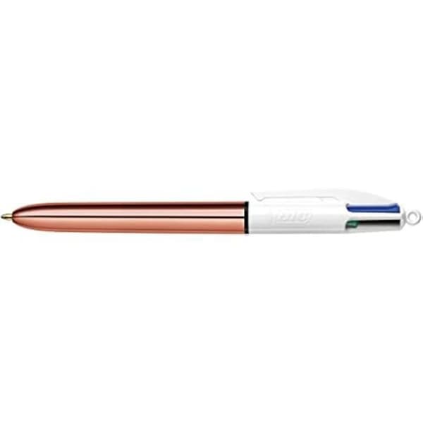 BIC 4 färger Rose Gold Kulspetspenna - Medium Point - Svart, Blå, Röd och Grön bläck