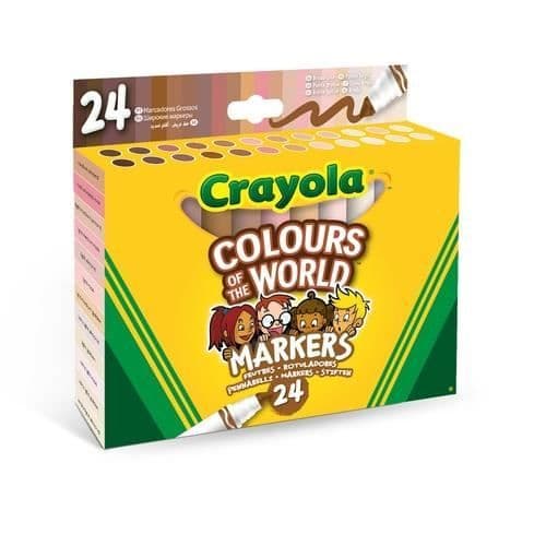 CRAYOLA - VÄRLDENS FÄRGER - SET MED 24 MAXI TIP MENS, SORTIMENT