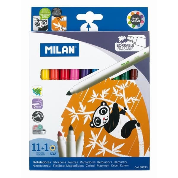 Raderbara markörer - MILAN - 11 färger - 5mm spets - För blandade barn