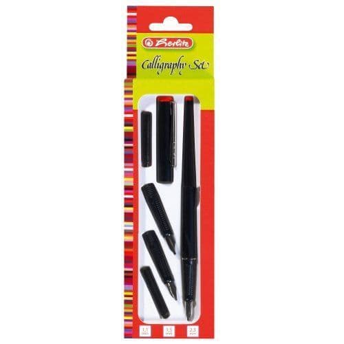 Kalligrafi set - Herlitz - 8623001 - 5 delar - Reservoarpenna - Svart färg