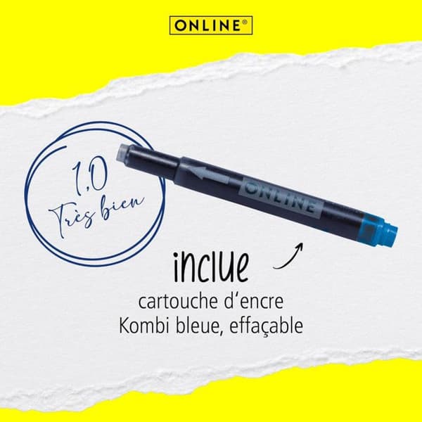 Stylo plume - ONLINE - College Black Style - Iridium Plume M - Svart och Blå - Återuppladdningsbar