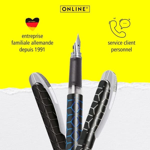 Stylo plume - ONLINE - College Black Style - Iridium Plume M - Svart och Blå - Återuppladdningsbar