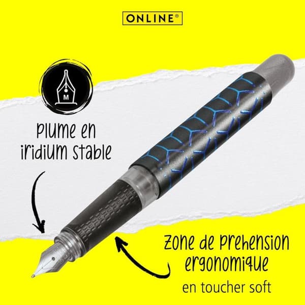 Stylo plume - ONLINE - College Black Style - Iridium Plume M - Svart och Blå - Återuppladdningsbar