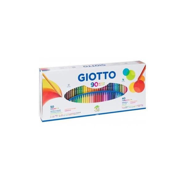 Markörer och pennor - Giotto - 90 st - 50 pennor + 40 markörer - Flerfärgad - Blandad