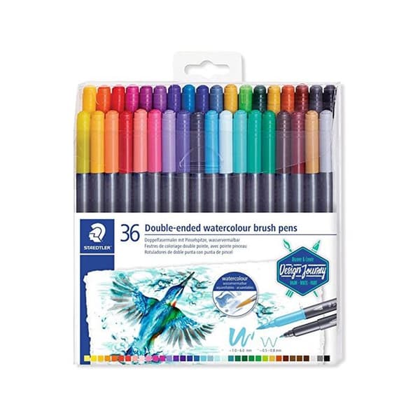 36 färgpennor - Akvarellbara - Dubbelspets pensel - Staedtler