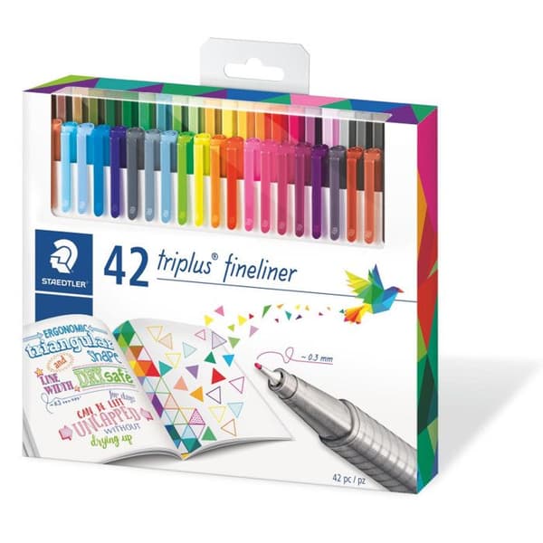 Feutrar - Staedtler - Triplus FineLiner 334 - 42 Assorterade - SuperFine spets 0,3 mm - Kontor